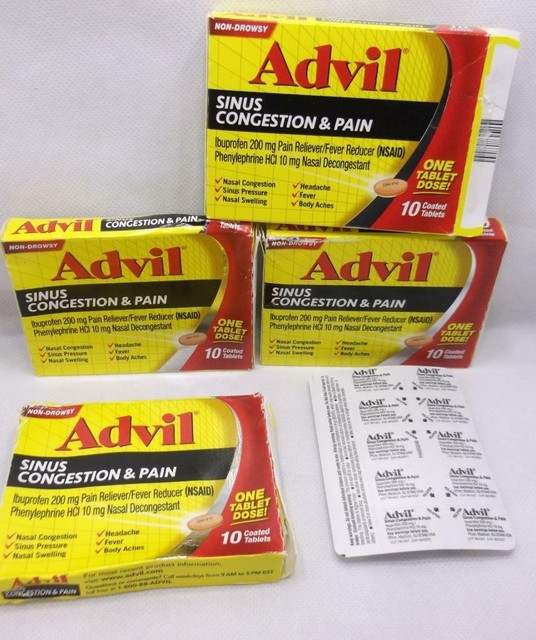 40 Advil Congestion & Pain Relief Sinus Pressure Congestion Headache