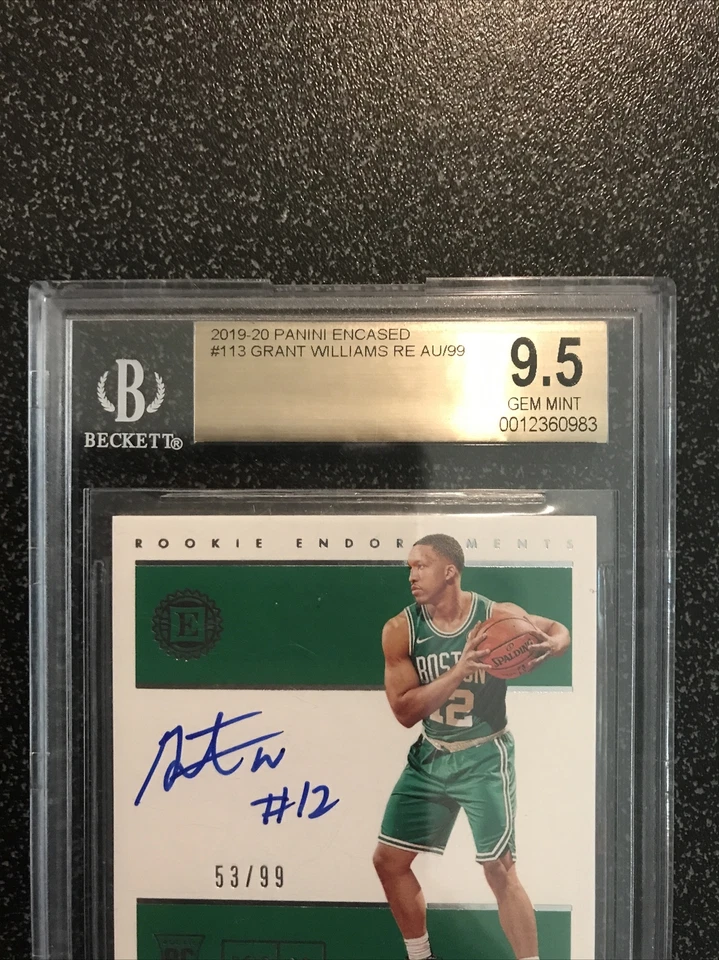 GRANT WILLIAMS 2019-20 Panini Encased RC Endorsements SN# 53/99 BGS 9.5/10 AUTO - Image 2 of 4