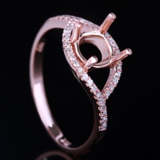 6.5-7MM ROUND CUT PAVE DIAMONDS JEWELRY ENGAGMENT WEDDING RING 14K ROSE GOLD