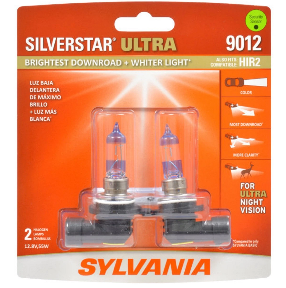 Sylvania SilverStar Ultra 9012 HIR2 55W Two Bulbs Head Light Low Beam Replace OE