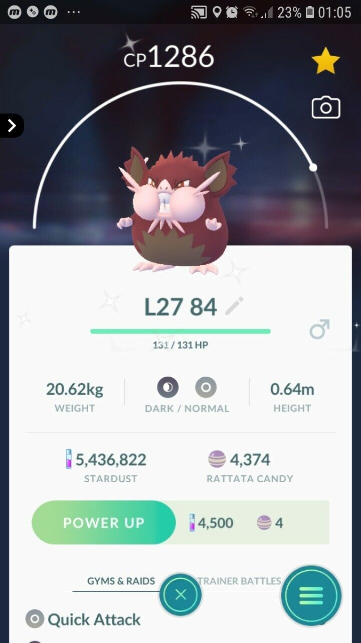 Alolan Rat popped shiny after 4181 trades. : r/PokemonLetsGo