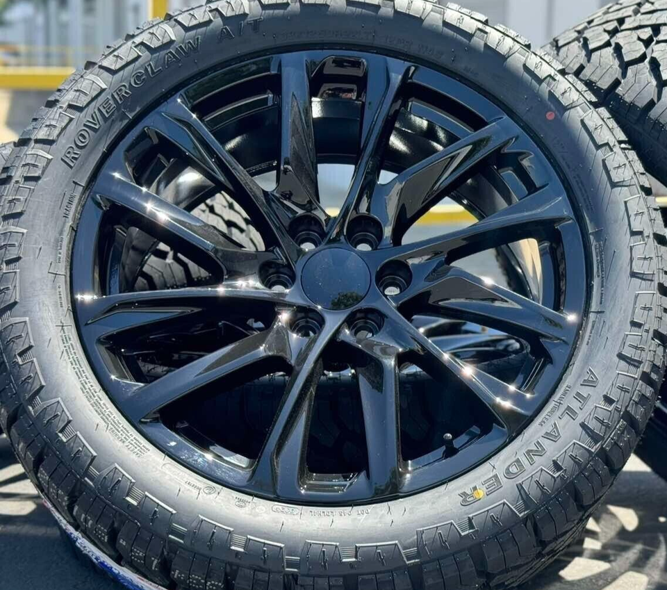 24” RIMS WHEELS TIRE TPMS GLOSS BLACK W/3053524 RT GMC CHEVY ESCALADE ...