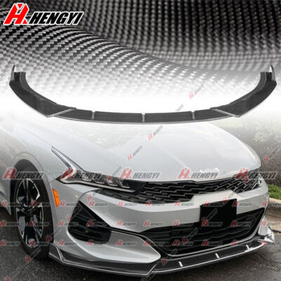 Dtouch Carbon Fiber Look Front Splitter Lip Spoiler Kit For KIA K5 GT EX LX 2021-2024, 3-Piece With Hardware