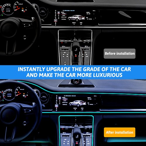 Tira de neón de luz decorativa interior coche luz verde transparente 2m LED El Line  - Imagen 7 de 19