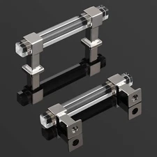 5 Pack Kitchen Cabinet Handles, 3 Inch Hole Center Clear Acrylic Cabinet Pull...