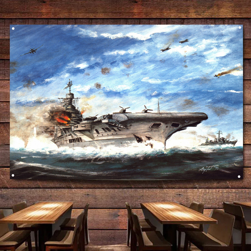 HMS Victorious Aircraft Carrier Poster Flag Warship Wall Art