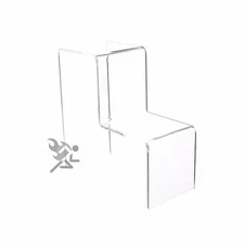 OnFireGuy Clear 2-Step Stair Riser Display Shelf for Figures & Decorations, 3" W