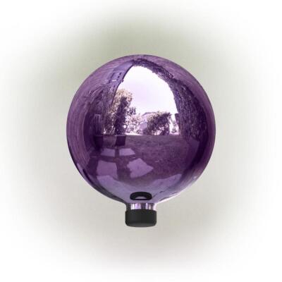 Alpine Corporation Glass Gazing Globe Festive Yard Decor 10 Inch Dia Purple NEW