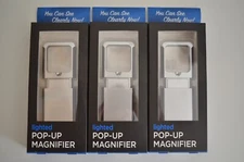 (Lot of 3) Nifty 3X Power Lighted Sliding Protective Sleeve Pop-Up Magnifier