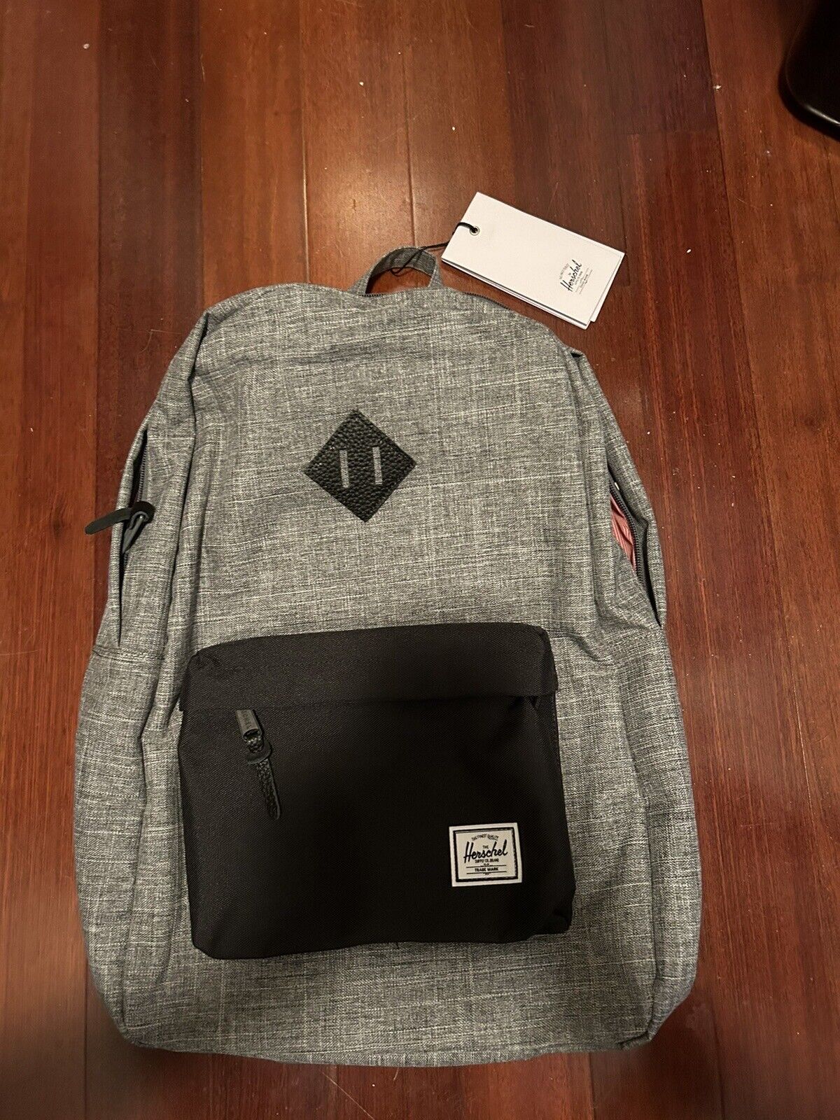 NWT Herschel Heritage Backpack, Grey/Black Classic 21.0L