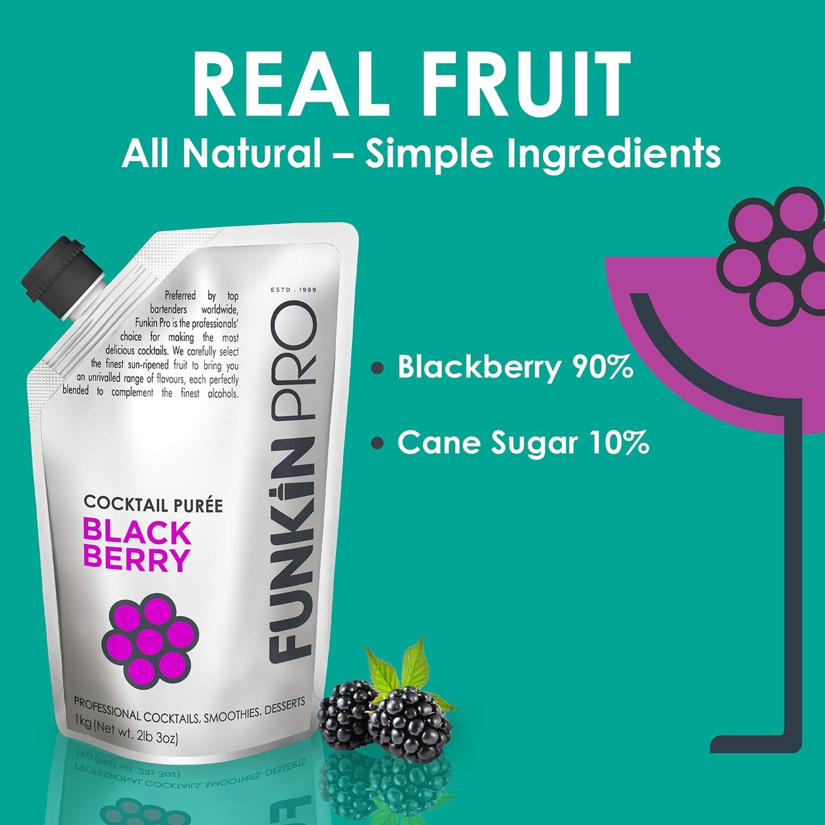 Funkin Pro Passion Fruit Puree For Cocktails, Cooking & Baking, Real