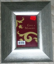 shiny Silver brush stokes Picture 8.5x11 Frame for 4x6" photo wallTable Top 