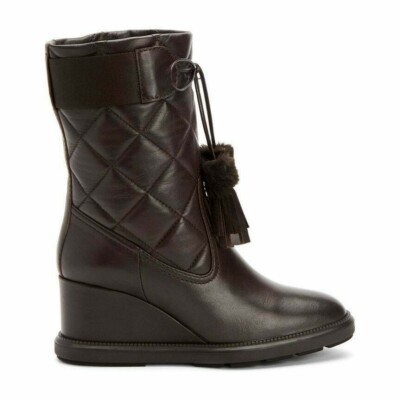 Aquatalia Caliana Waterproof Leather Bootie brown Made in Italy