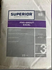 Superior Pro Grout EXCEL - (2) 25Lb sack white number 52271.  New not open