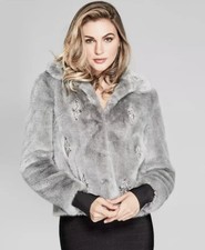 Marciano Guess Diamond Fur Jacket Coat M 42