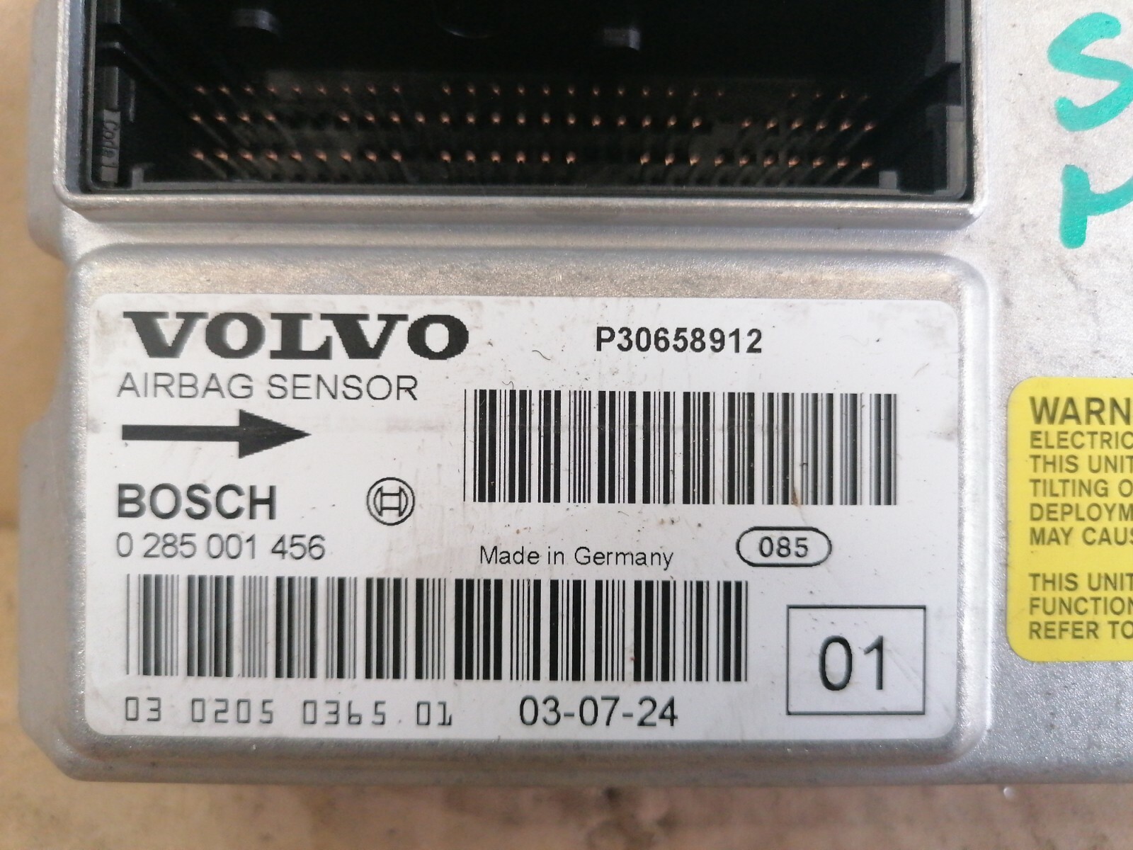 VOLVO S60 S80 V70 XC70 XC90 AIRBAG AIR BAG SRS MODULE ECU 0285001456