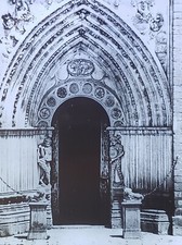 Avila Cathedral Doorway, Spain, Magic Lantern Glass Slide