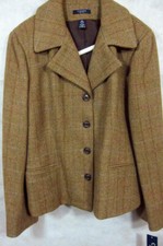 Nwt $129 Ralph Lauren Chaps Woman's Aspen Brown Wool Jacket Size Xl