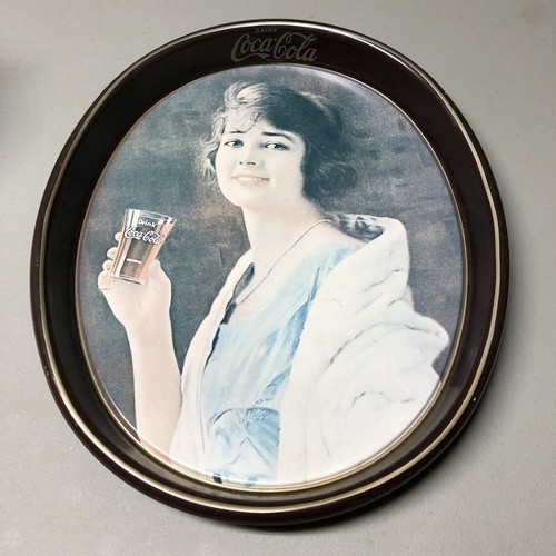 Vintage 1973 Coca Cola 15" Metal Serving Tray, Flapper Girl 1923 Advertisement