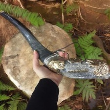 Shofar Kudu Horn Oil 16" Anointing Silver Yemenite Lion of Judah Free Shipping