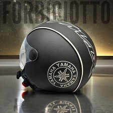 Casco vintage in pelle personalizzato ricamo YAMAHA TMax T-Max S M L XL