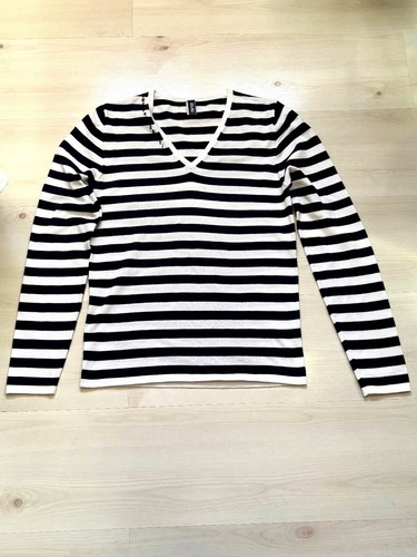 T-shirt rayé en coton & élasthanne col V Jean-Paul Gaultier, taille S/M - Imagen 2 de 13