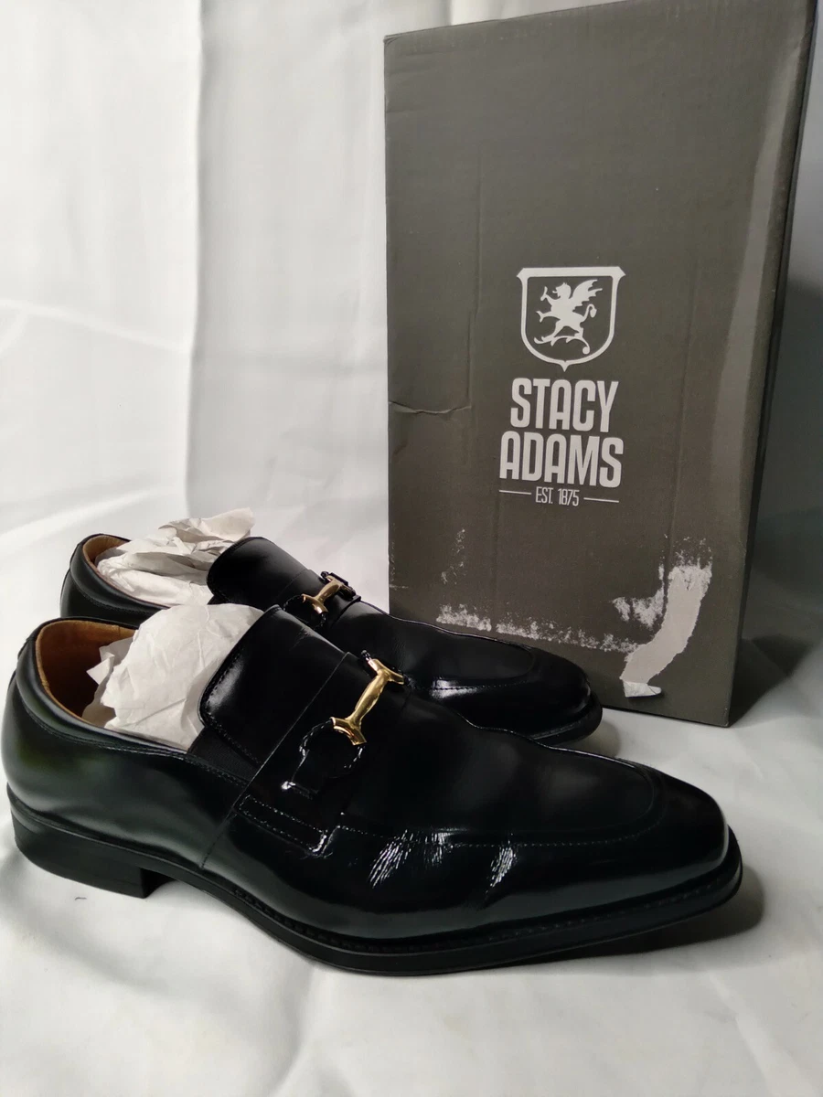 STACY ADAMS Men s Pierce Moe Toe Slip on Penny Loafer Black Size