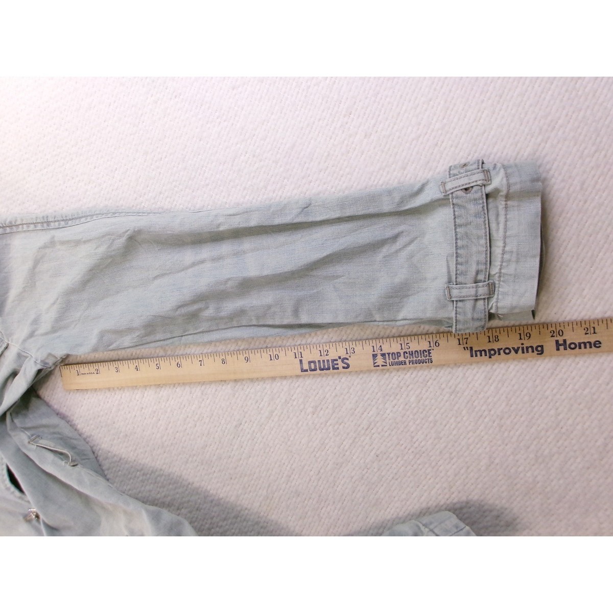 Polo Jeans Co Ralph Lauren Trench Coat Womens Medium Blue Denim Button View 3