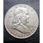 1957 Franklin Half Dollar Denver 50C 90% Silver Circulated US Coin