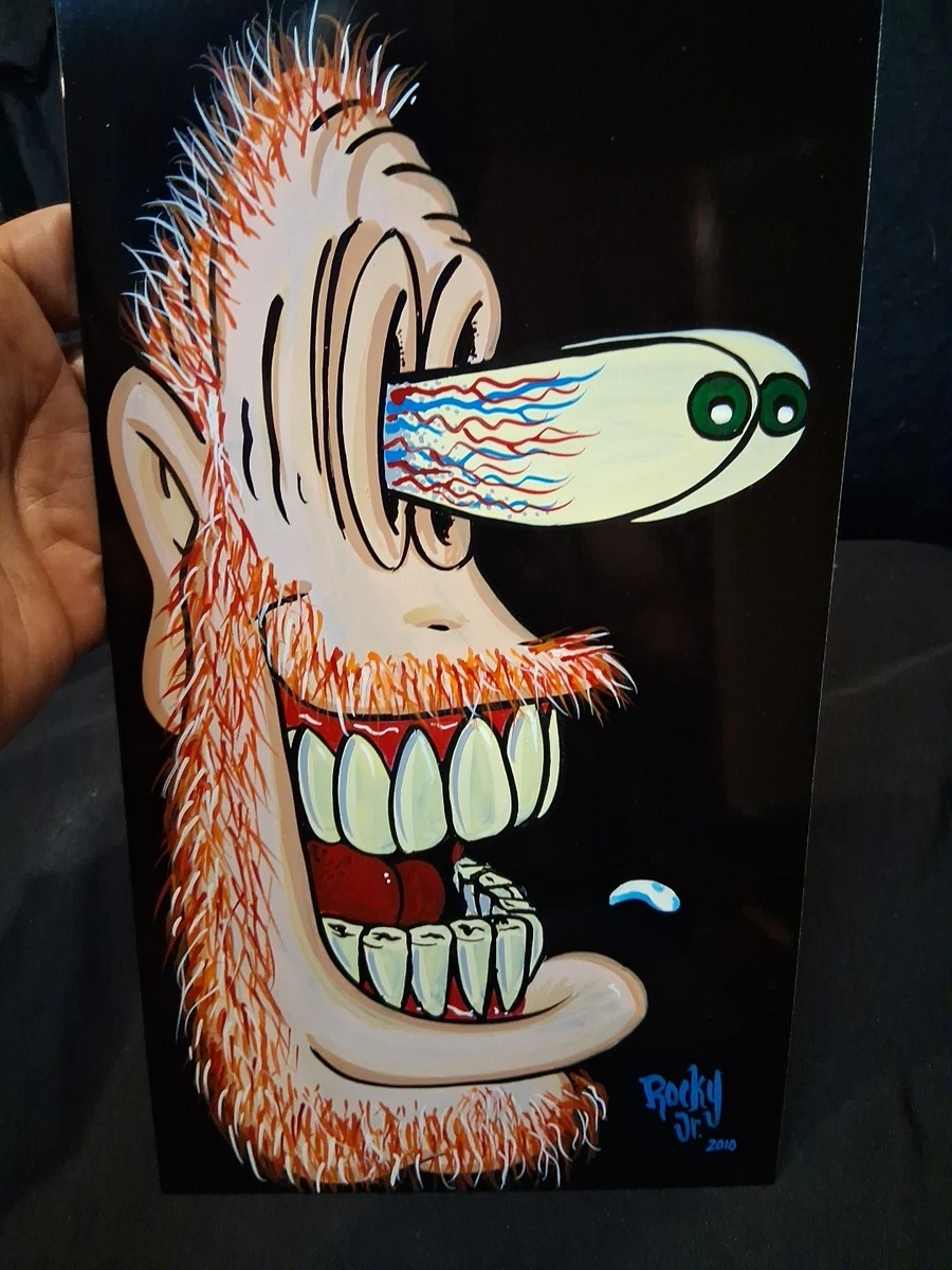 Vintage bemalte Metall Karikatur Kunst alternativer Stil