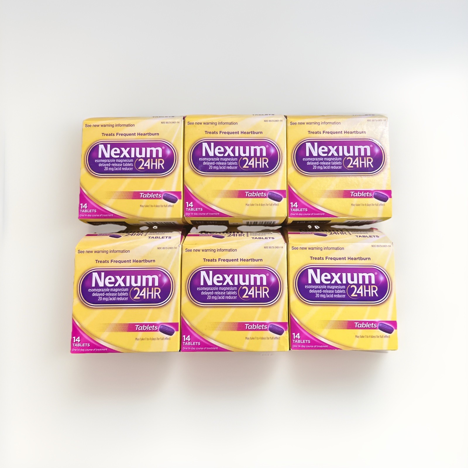 Nexium 24hr Delayed Release Heartburn Relief 20mg TABLETS 14 count-6pack Exp8/26