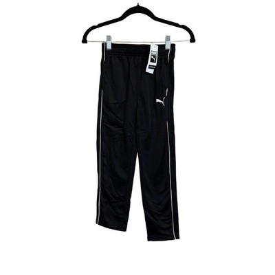 PUMA Track Pants Size 7 Kids Black Athletic Sportswear Activewear Pull On NWT