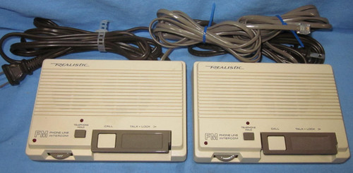 a Pair of Radio Shack Model 43-206 ~ Realistic FM Phone Line Intercom