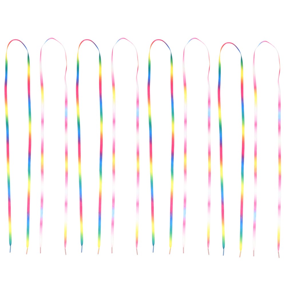 APL 20 Pezzi Lacci Con Cinghie Curve Arcobaleno Per Scarpe In Tela