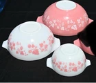 Pyrex Pink Gooseberry Cinderella Mixing Bowl Set