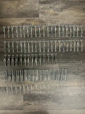 Lot of 91 Assorted Vintage Drapery Hooks/Hangers from 1-3 inch (2 & 4 prong)