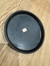 Vintage weighted lab/technical tray – black metal, 295g – mid-century