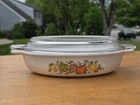 Vintage Corning Ware Spice of Life Oval 400 ml Casserole Dish w/ Glass Pyrex Lid