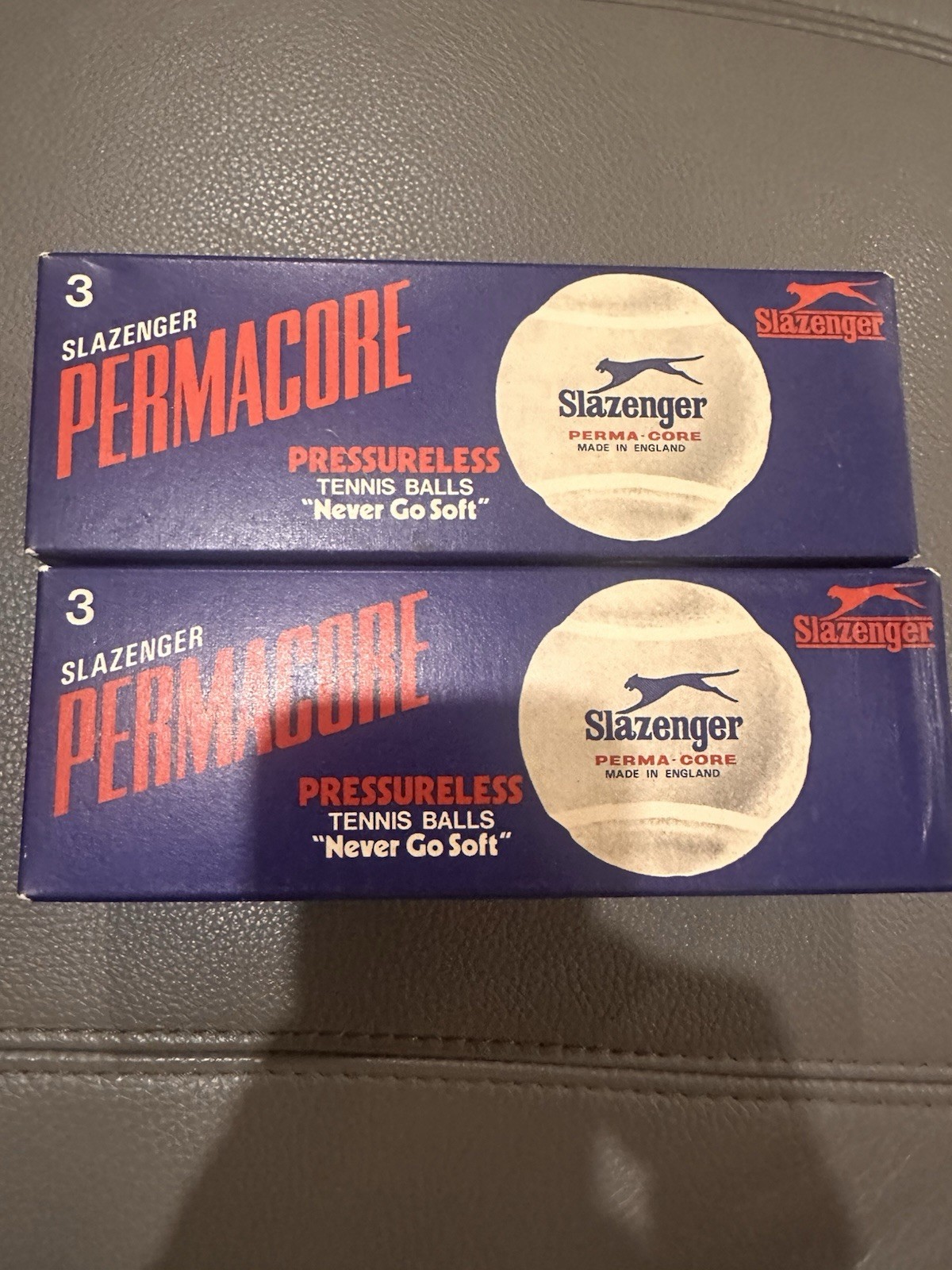Vintage Slazenger Perma Core Red Pressureless Tennis Balls Made In England