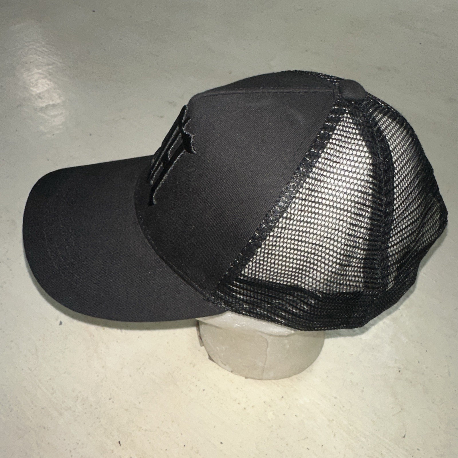 Gothic Letter M Hat Cap Snapback Solid All Black … - image 5