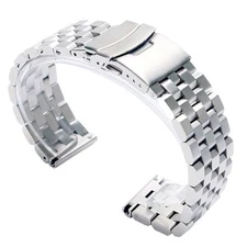 Silver 20mm Width Watch Band Strap Bracelet Link Solid Watchband Replacement xx