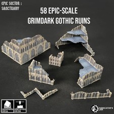 58 Stk. Grimdark Ruins Legions Imperialis 6mm...