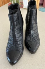 Women’s Black Leather High Heel Booties Sz 7.5M Antigravity Easy Spirit 1400614