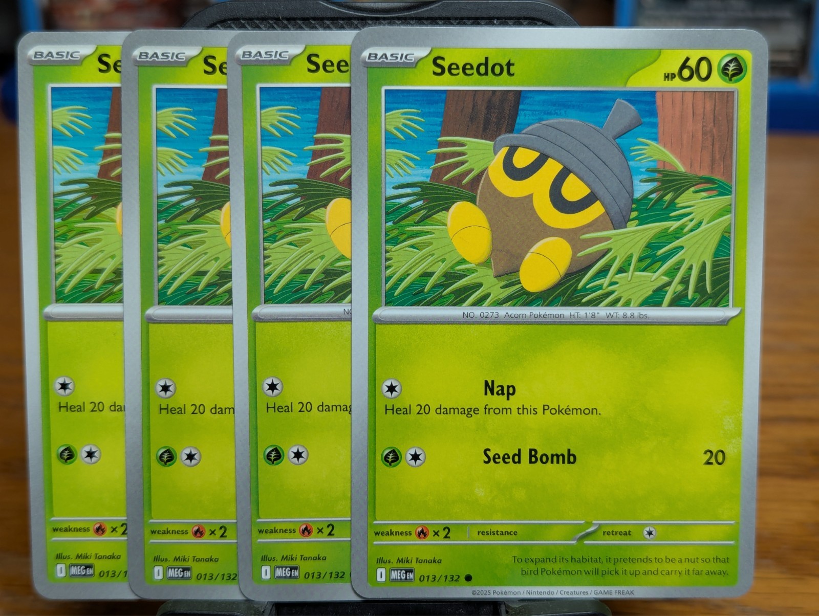 Pokemon TCG Mega Evolution Seedot 013/132 x4 Playset