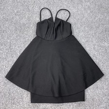 Lulus Dress Womens Small Flare Mini Cocktail Party Strappy Textured Layered