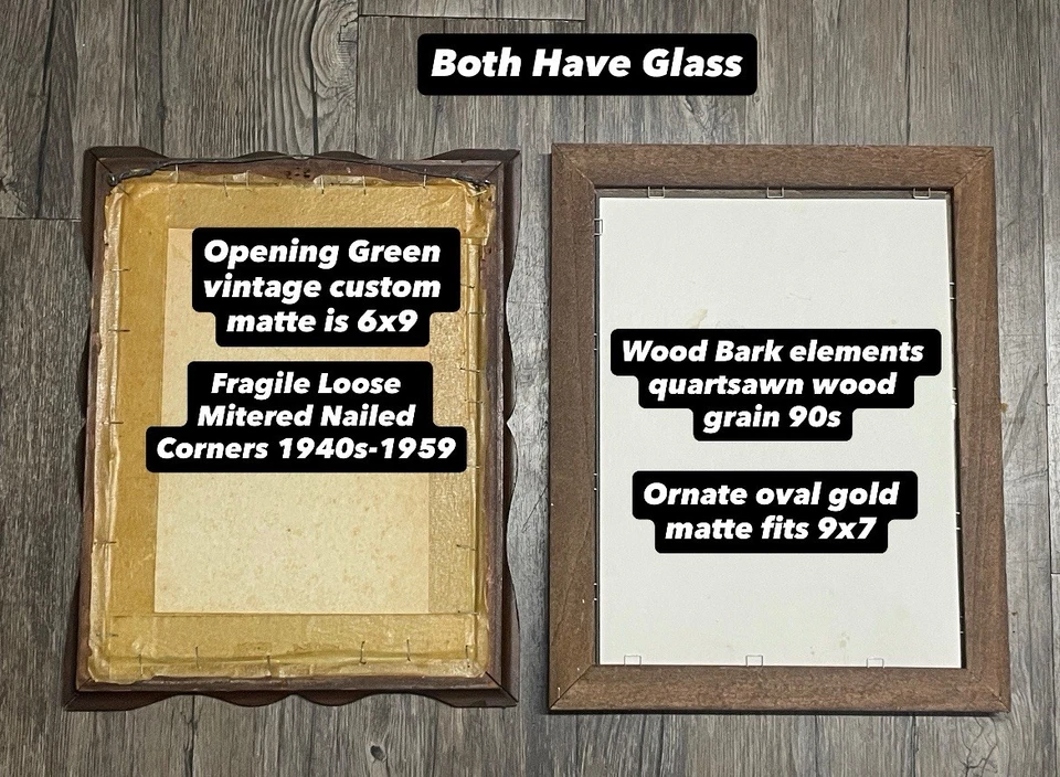 Lote de marcos de madera vintage 9x12 festoneados ondulados ovalados ornamentados aserrados en cuartos Foto 4 de 4