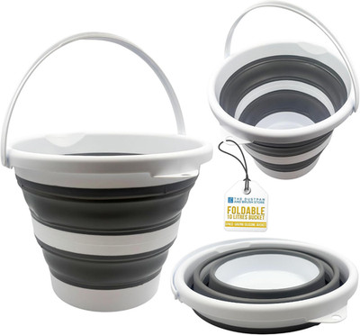 Falteimer 10L - robuste Silikoneimer mit Griffen, faltbares Design