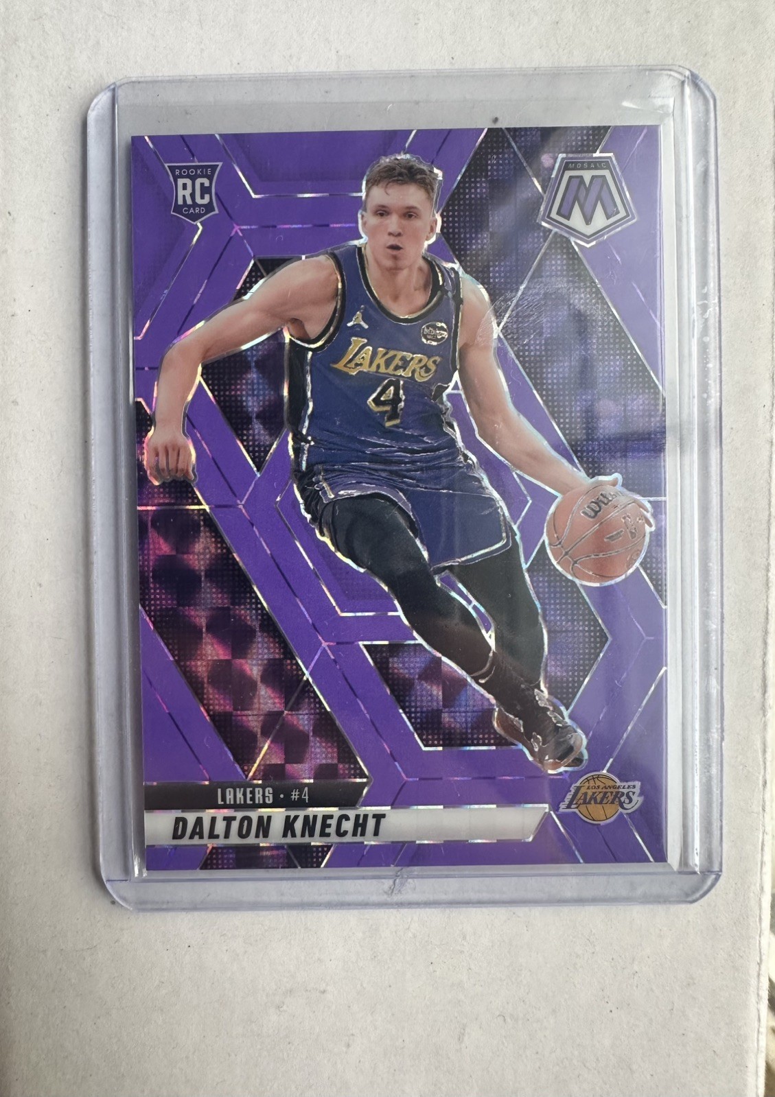 2024-25 Mosaic Dalton Knecht #238 Purple Fluorescent /249 RC LA Lakers
