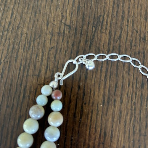 22" JAY KING Flat Agate Beaded Necklace Sterling Silver 925 - Picture 2 of 7