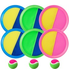 Outdoor Games for Kids, Toss and Catch Ball Set, 6 Medium, Blue green pink